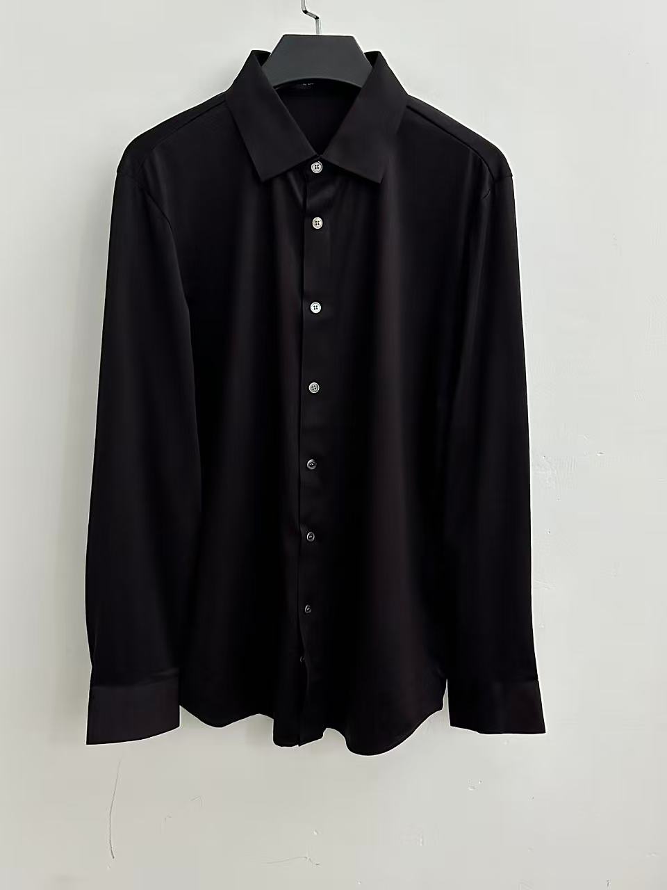 男士薄款衬衫长袖衬衫免免烫长袖翻驳领衬衣