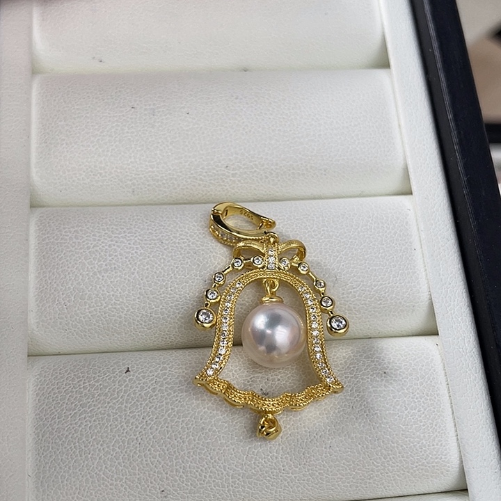 吊坠(不含链)银S925镶嵌海水珍珠