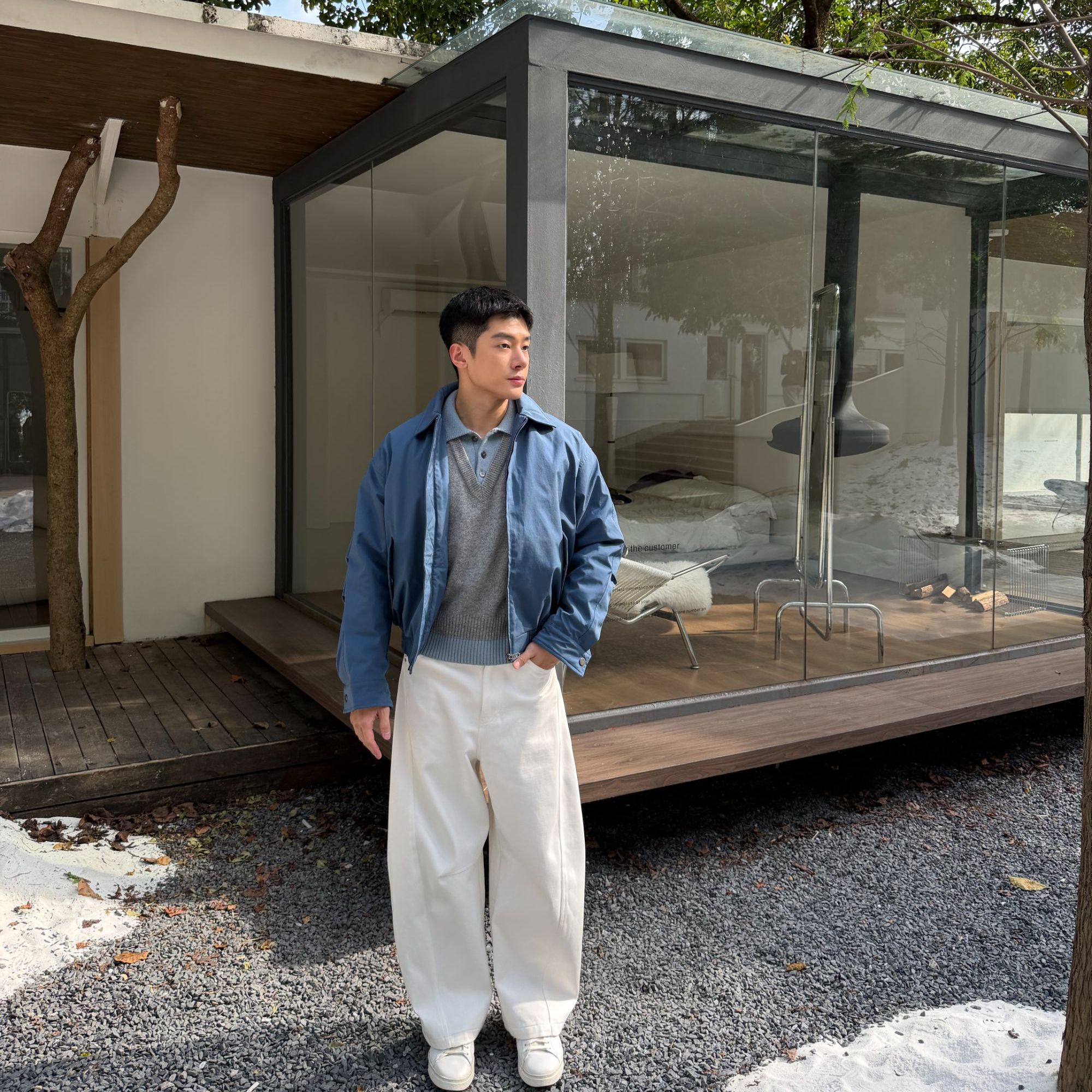 BOYZTUFF【三防面料白鸭绒】男士户外翻领短款弯刀袖保暖羽绒服