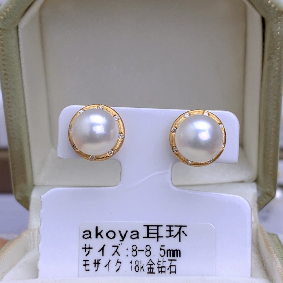 海水珍珠耳饰18K金镶嵌
