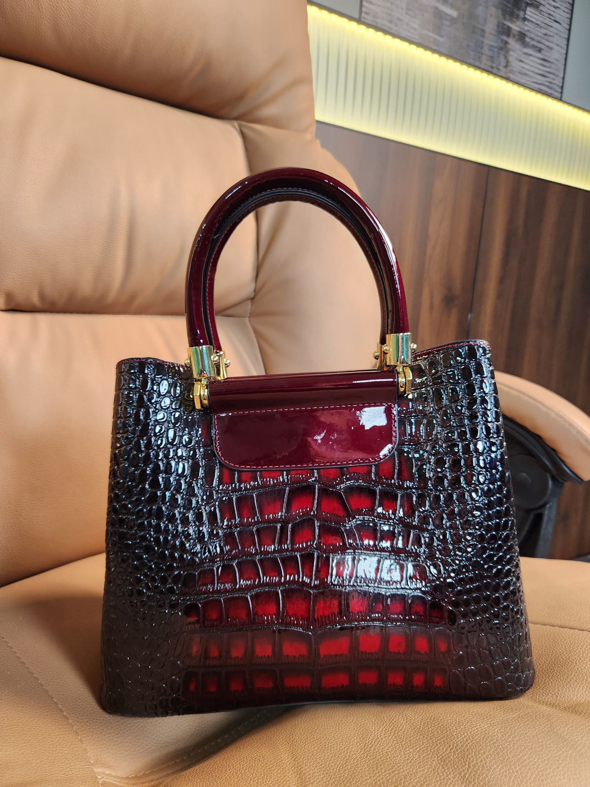 【黑花-钱夹60017尺寸20CM】手工打造真皮高端定制女士包