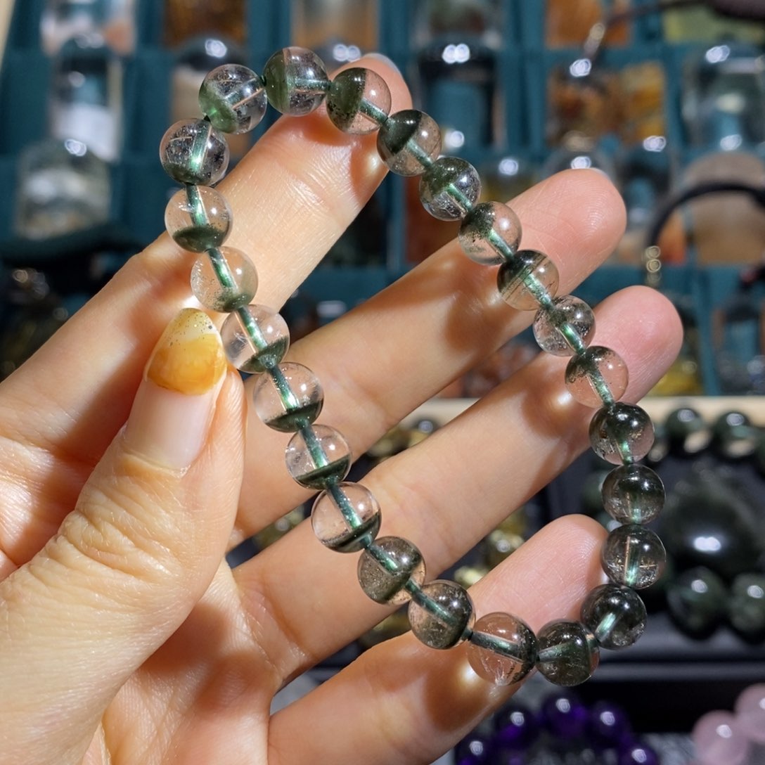 手串未镶嵌水晶绿幽灵聚宝盆