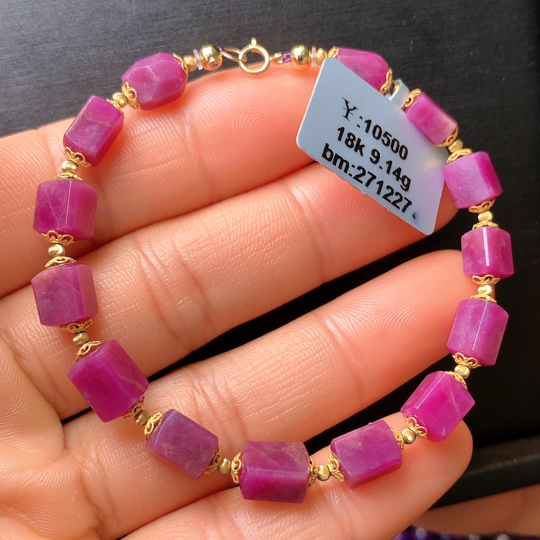 苏纪石（舒俱来）手串18K金镶嵌