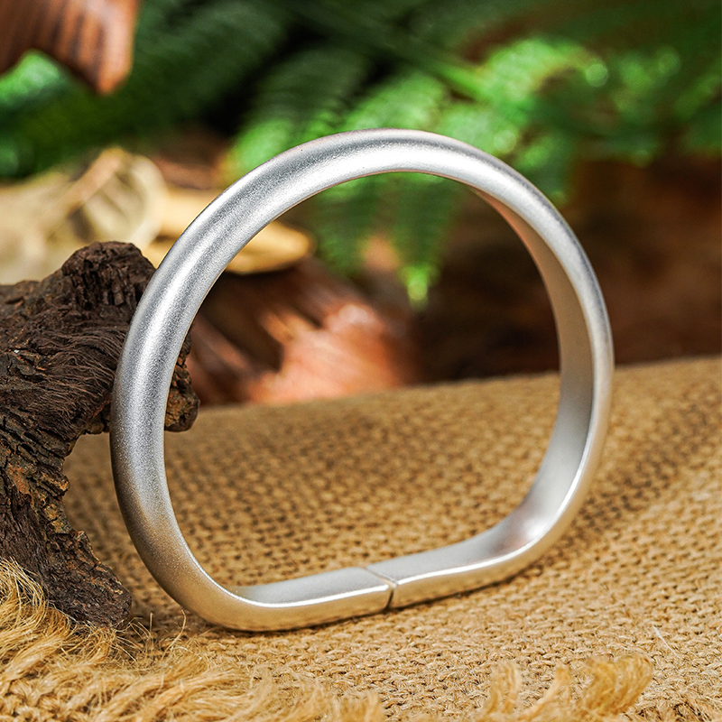 九乐 足银手镯 999古法马蹄贵妃半圆手镯传承国风民族风