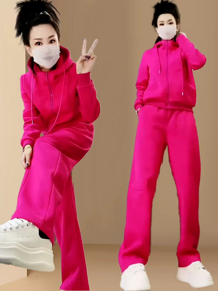 艳艳姐长领春夏秋通用新款时尚百搭休闲套装网红上衣+洋气裤子