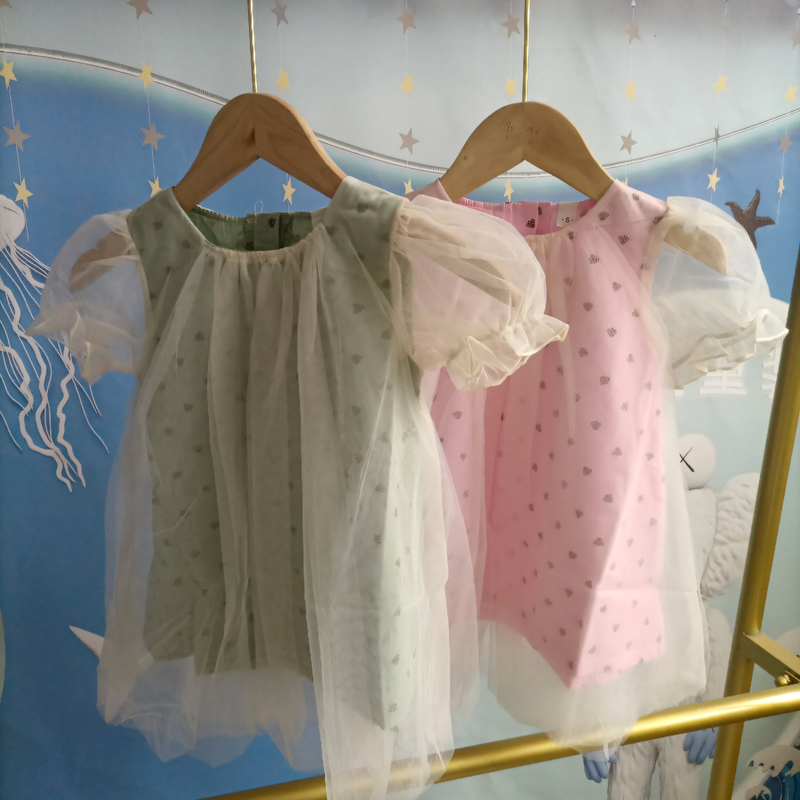 夏天薄款韩版洋气宝宝网纱公主连衣裙夏季B080102