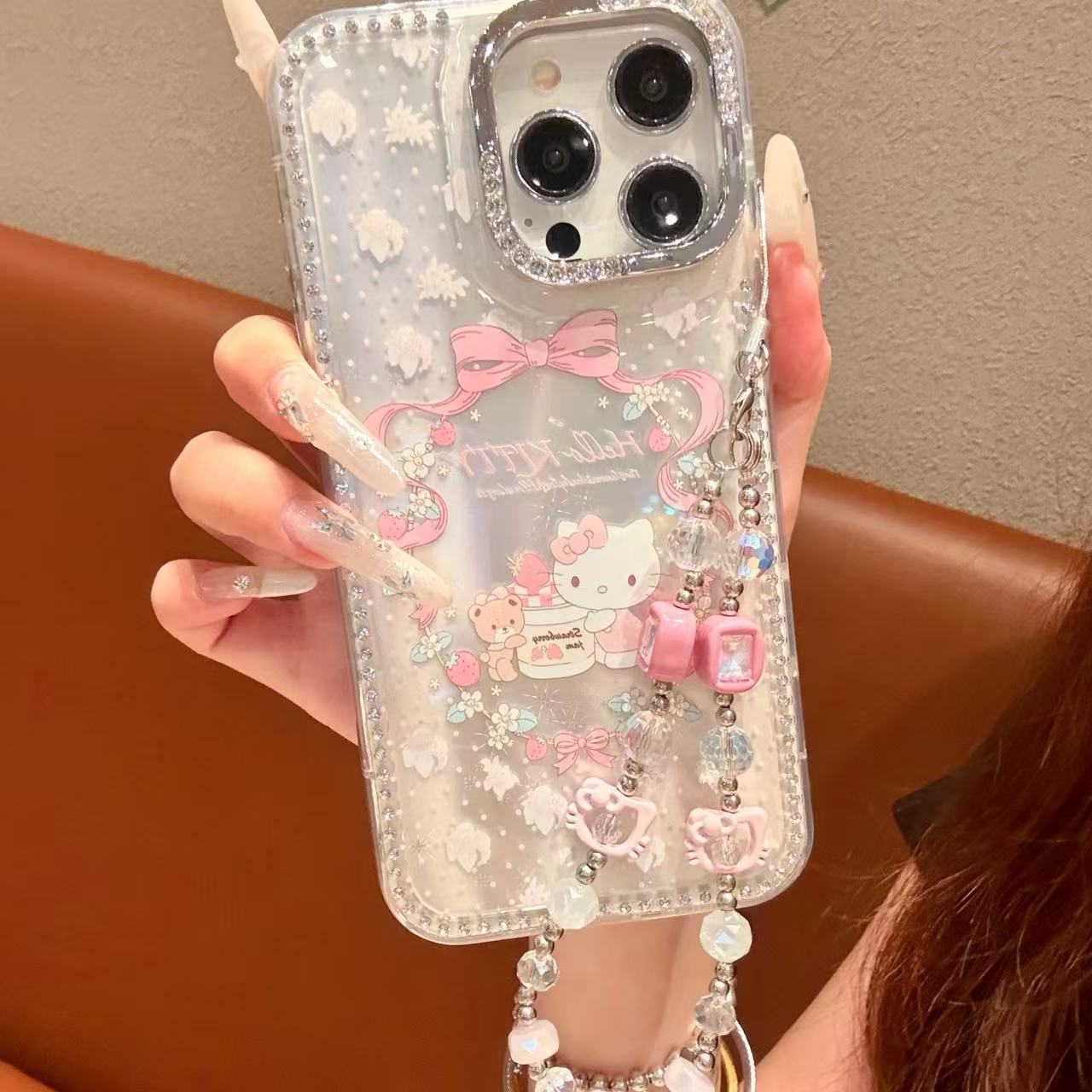 【自带相机保护按键】蝴蝶结KT猫适用苹果16手机壳15华为闪钻13/14