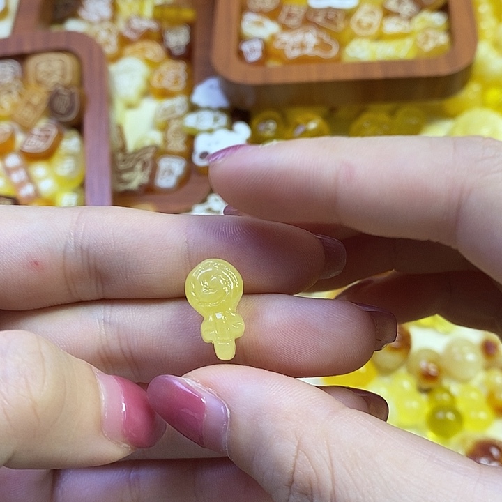 琥珀未镶嵌珠宝奇石棒棒糖