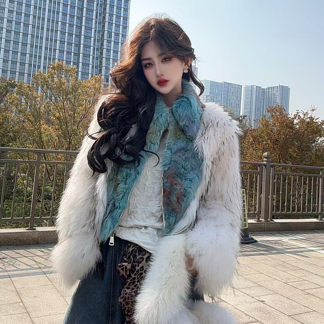 【女王优选】时尚冬季气质设计师皮毛一体海宁毛毛皮草外套2317