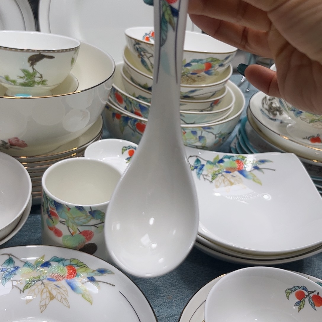 瓷片荔枝小勺六个荔枝