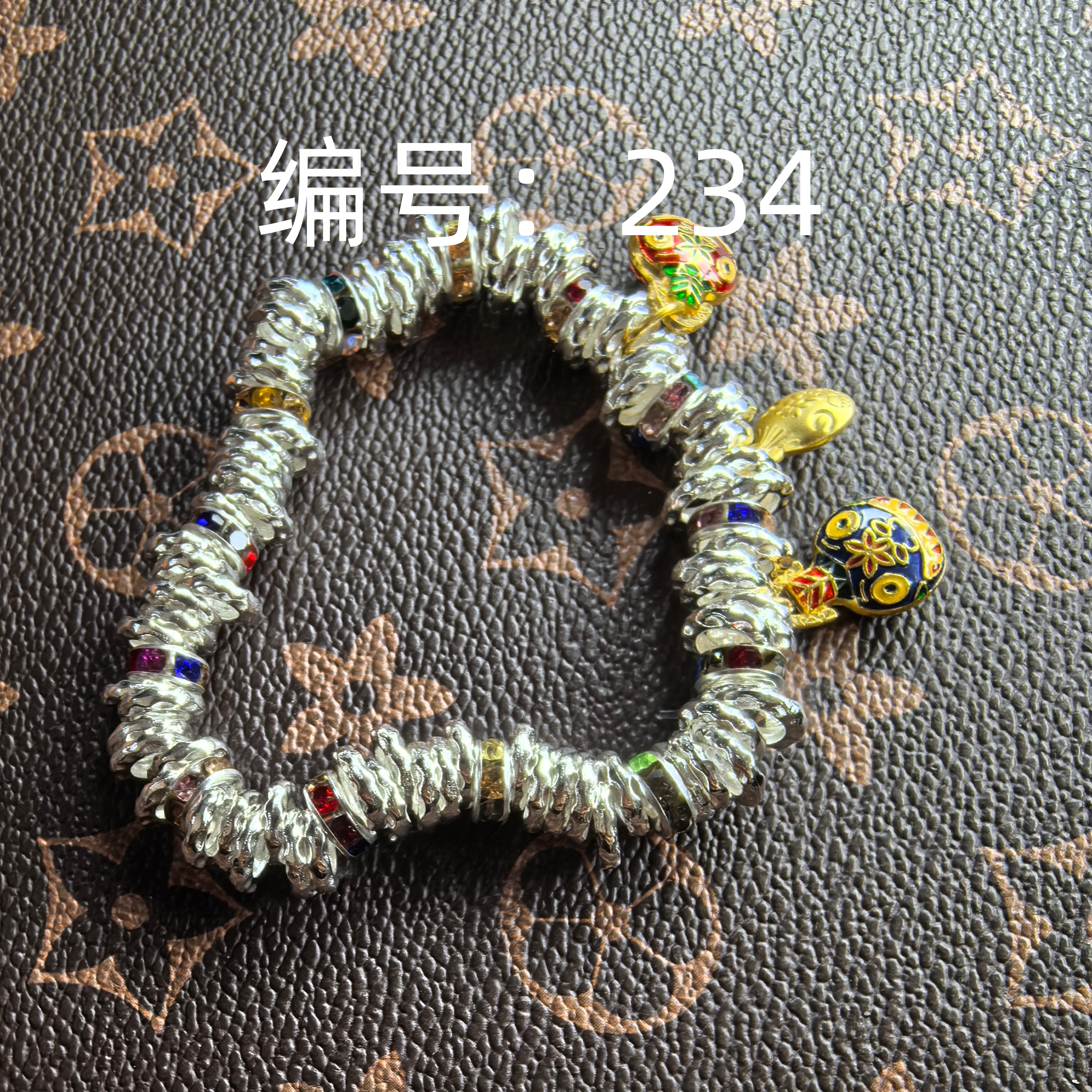 足银珐琅手链 234【孤品热卖】设计风气质定制挂饰A