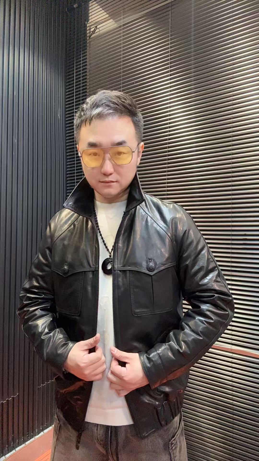 男士翻领夹克小贝同款头层胎牛皮全脂油夹克外套男款短款时尚休闲