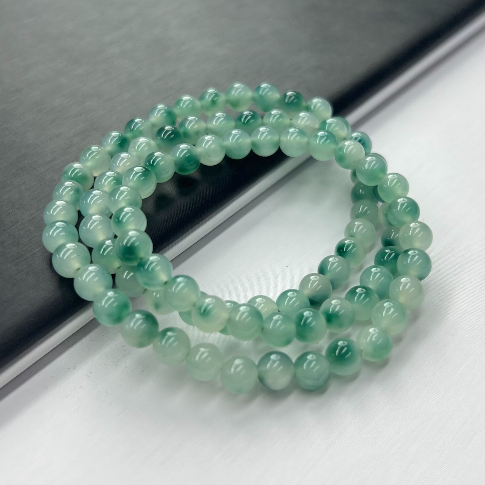 【精品】蓝飘多圈6mm手链百搭 A546