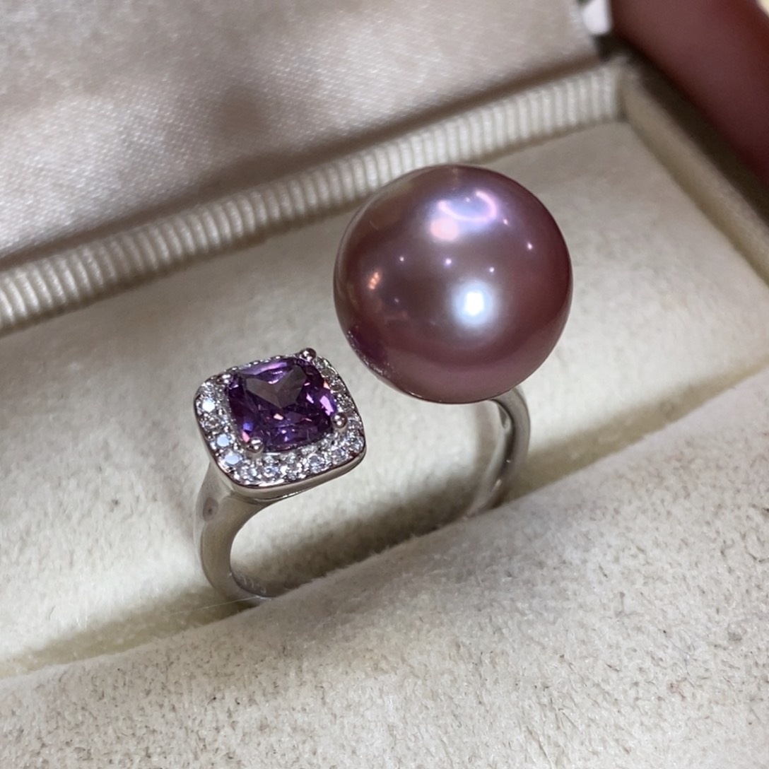 淡水珍珠戒指银S925镶嵌