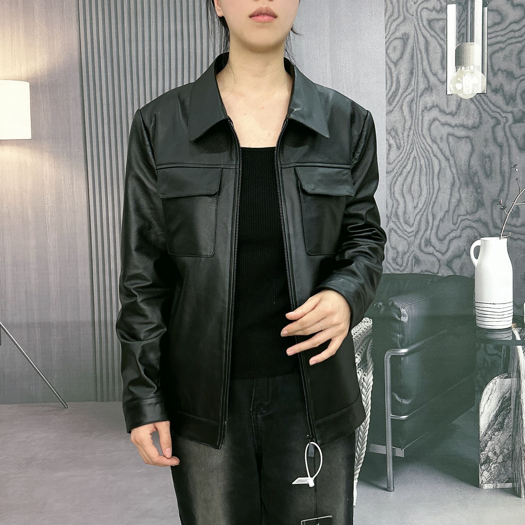 哲宇皓轻奢真皮男装皮衣2025款经典百搭100%头层牛皮夹克男士外套