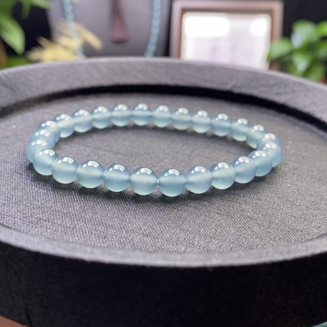 翡翠未镶嵌手链卡7圆珠手链