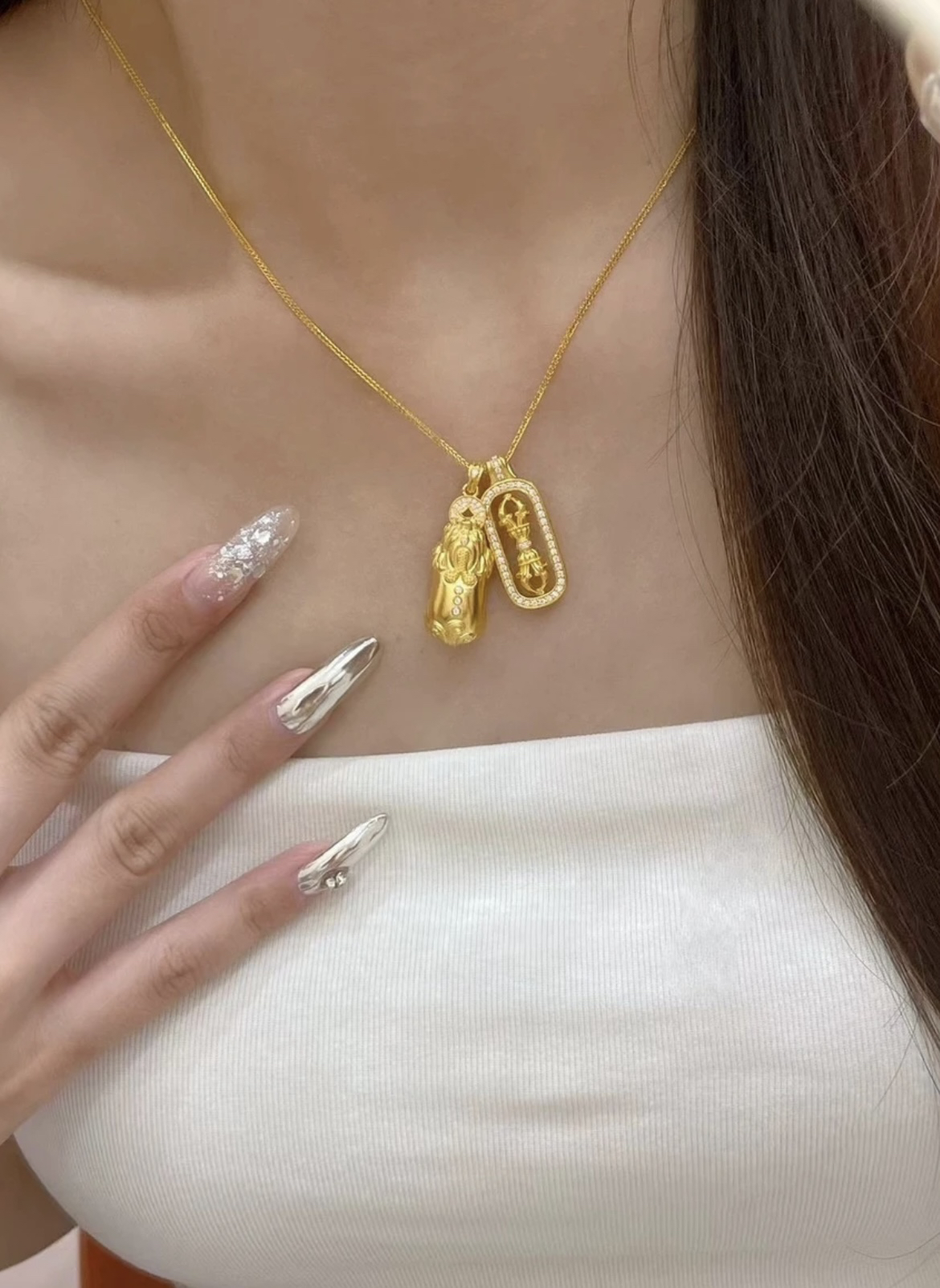 铜合金项链 023貔貅金刚杵项链  钛钢项链