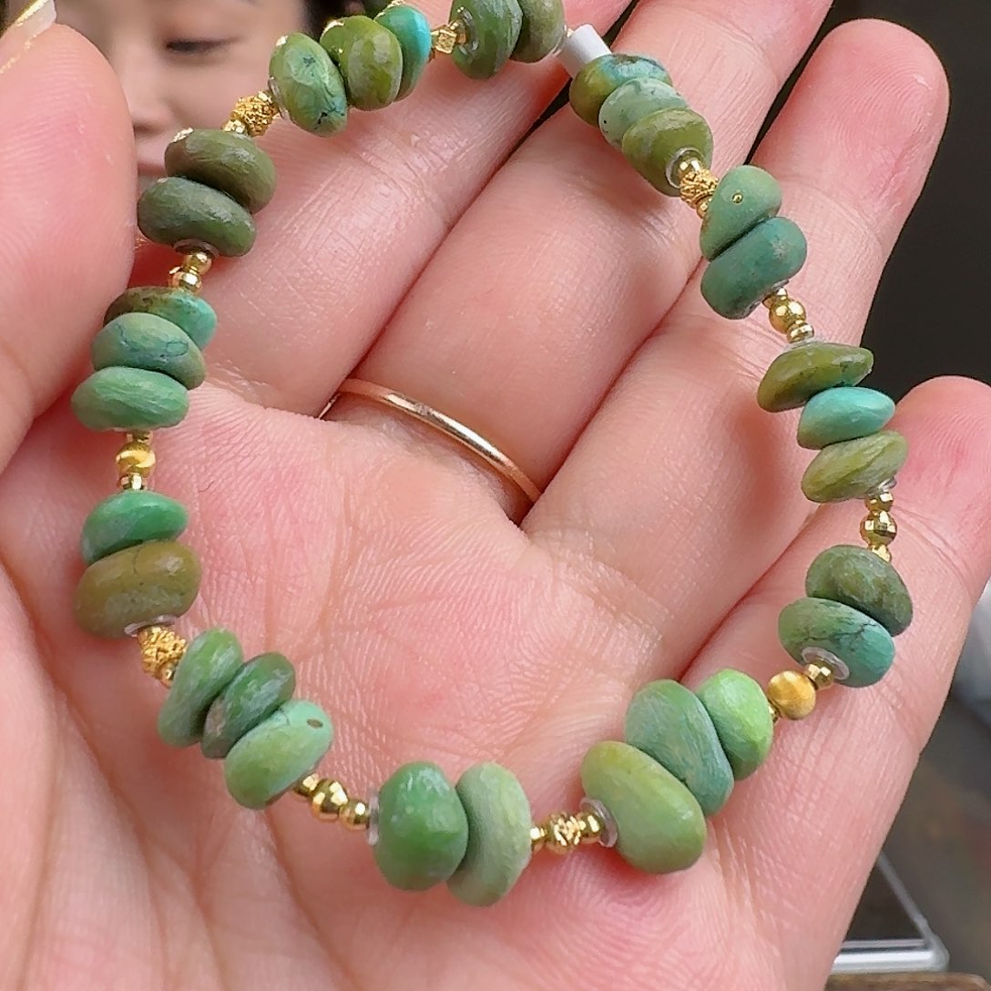 绿松石珠宝奇石18K金镶嵌