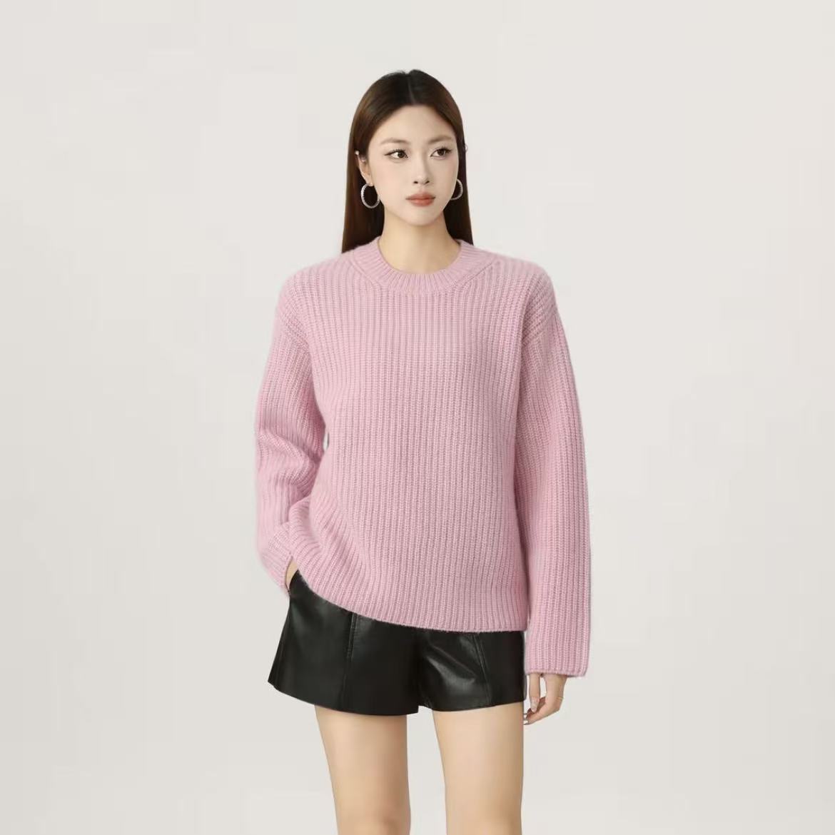 AMASS/阿玛施2025新款秋冬轻奢气质简约舒适宽松百搭针织女538084