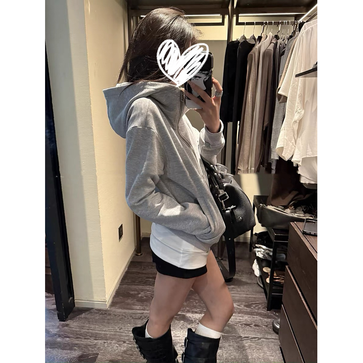 连帽卫衣女初秋修身外套上衣#9311