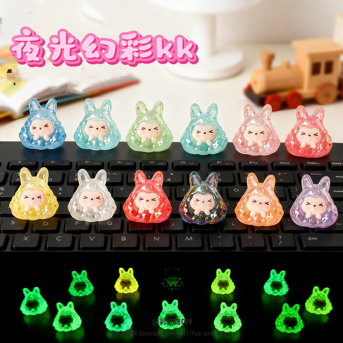 【幻彩夜光kk】树脂摆件创意可爱工艺品装饰摆件车载摆件客厅装饰t