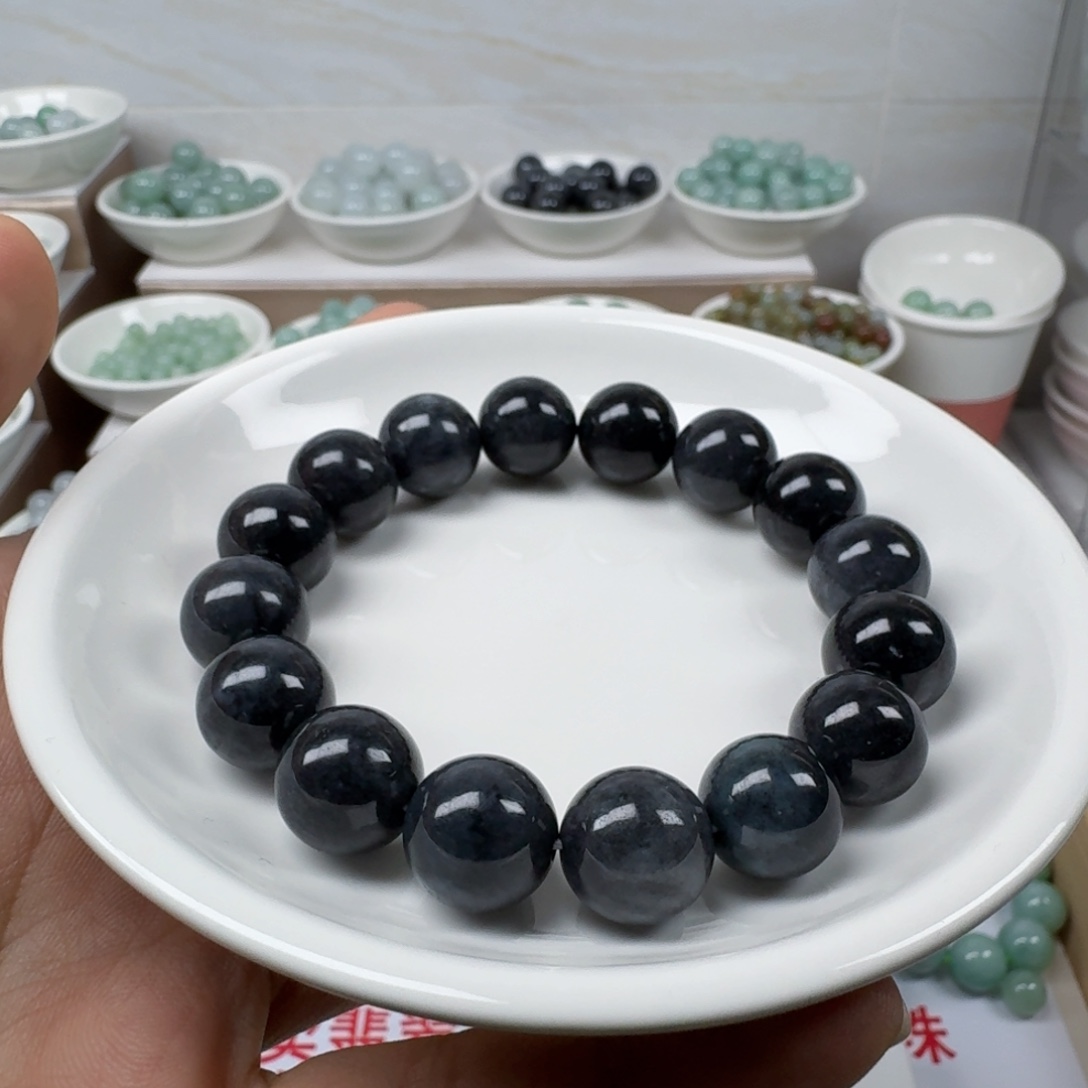 翡翠未镶嵌手链缅甸翡翠A货卡13mm