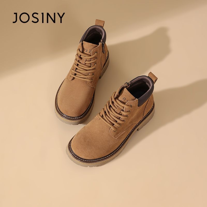 卓诗尼男复古马丁靴厚底防滑2025秋潮流工装靴软底保暖562N60154