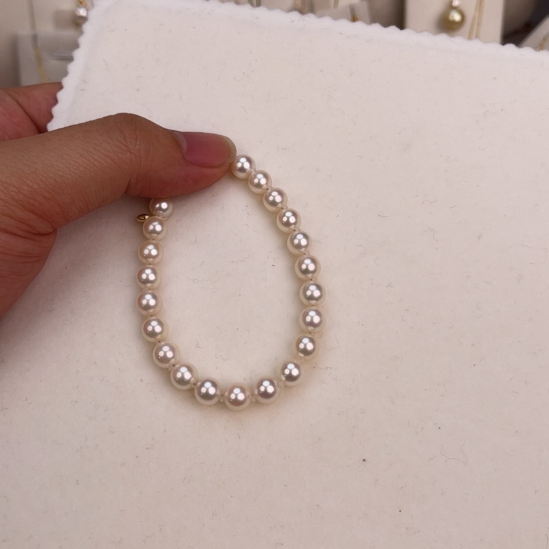 雨***辰海水珍珠手绳18K金镶嵌