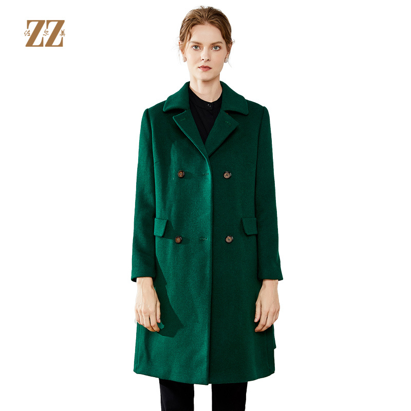 佐尔美秋冬新款经典中长款过膝宽松加厚羊毛呢外套气质E74ZZ34