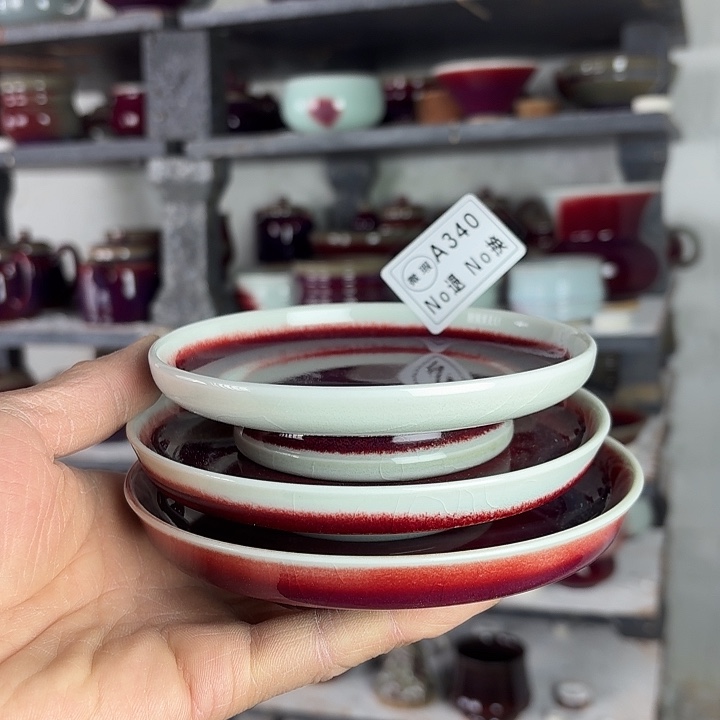 @***途A340微瑕手工钧瓷小盘子