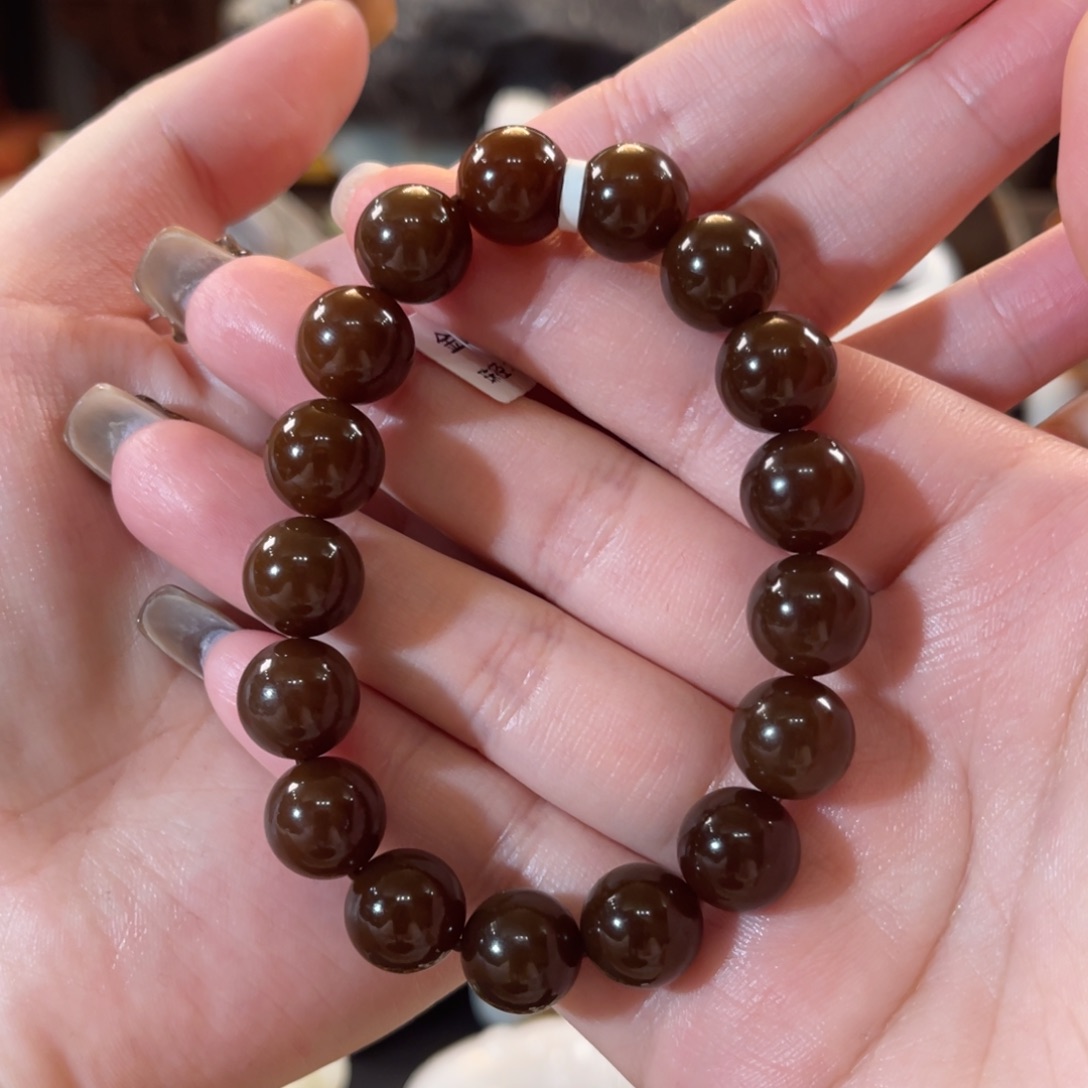 和田玉（糖玉）未镶嵌手串金山全糖12mm手串