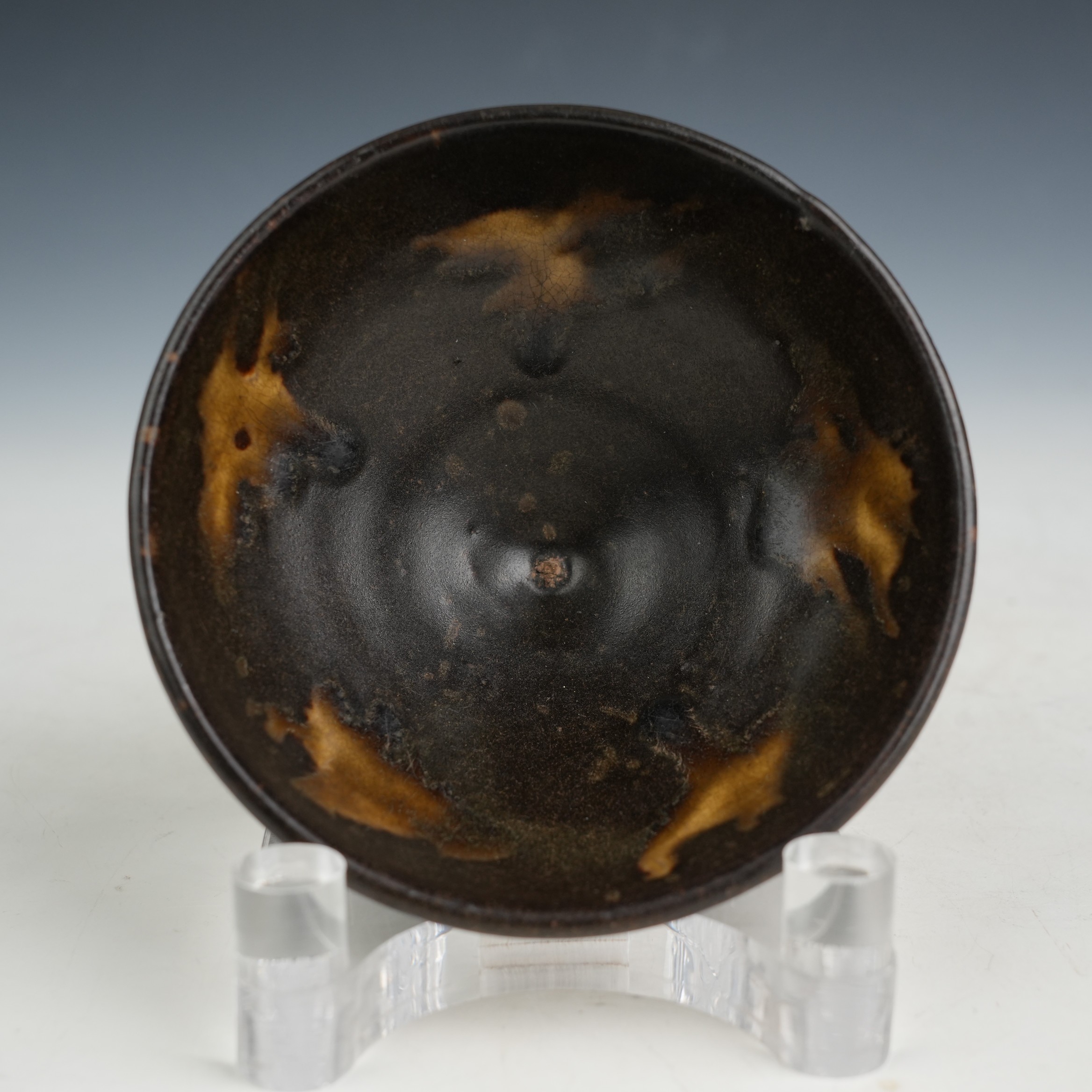 旧藏  宋剪纸贴画窑变碗