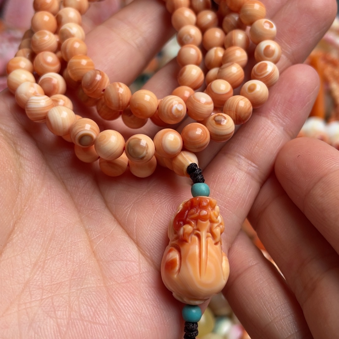 爱***琪非金属贝壳6.5mm万宝项链