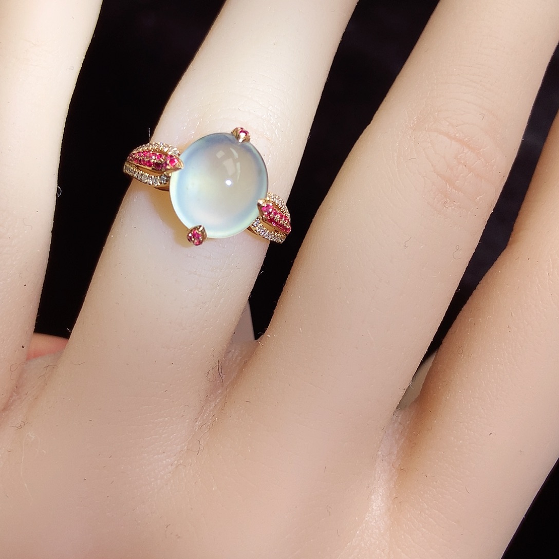 翡翠颈饰18K金镶嵌p****宝上新