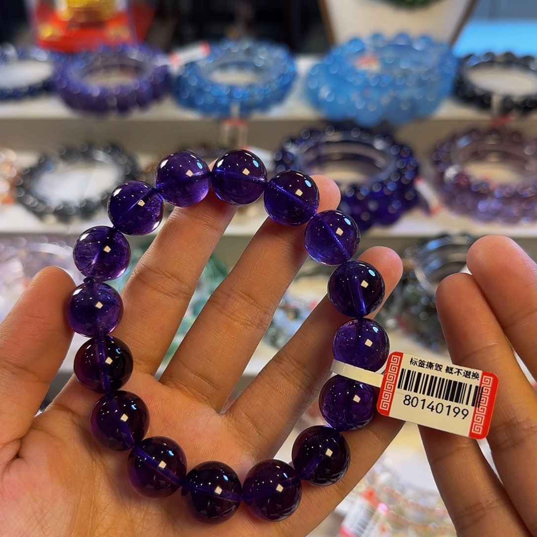 水晶手串未镶嵌紫水晶乌拉圭13.8m