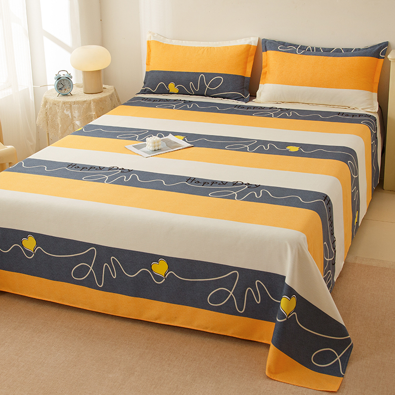 床单1.5m*2.2m秋冬新款加密加厚斜纹亲肤磨毛【心想事成1.5米床单】