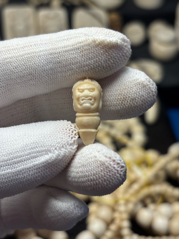 A0080天然猛犸牙精工金刚杵文玩配饰 支持鉴定 假一罚四