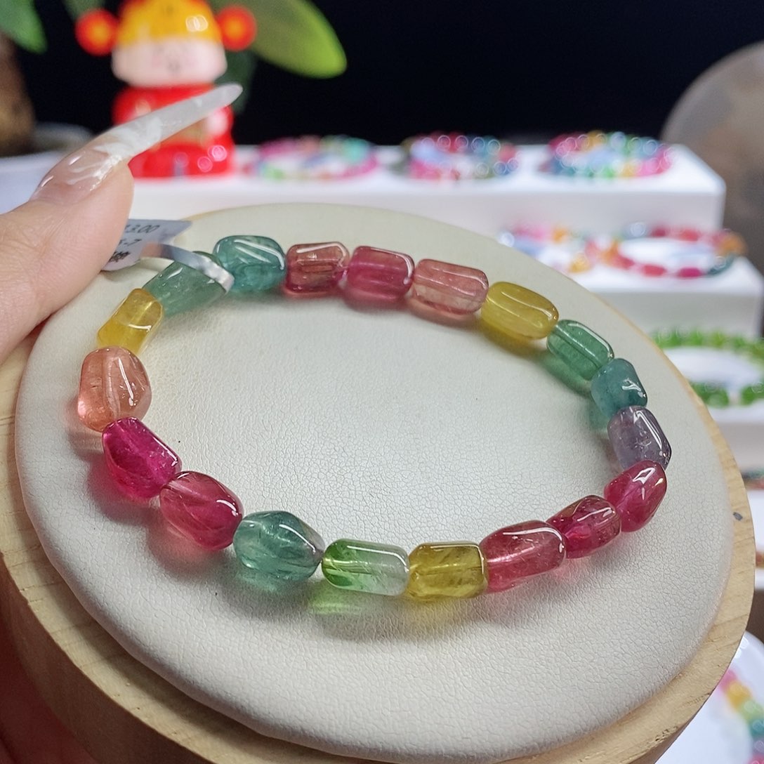 未镶嵌手链碧玺荧光糖豆