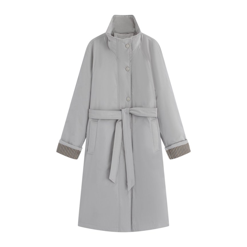 2025年风衣鹅绒服冬季宽松气质长款风衣羽绒Y25058