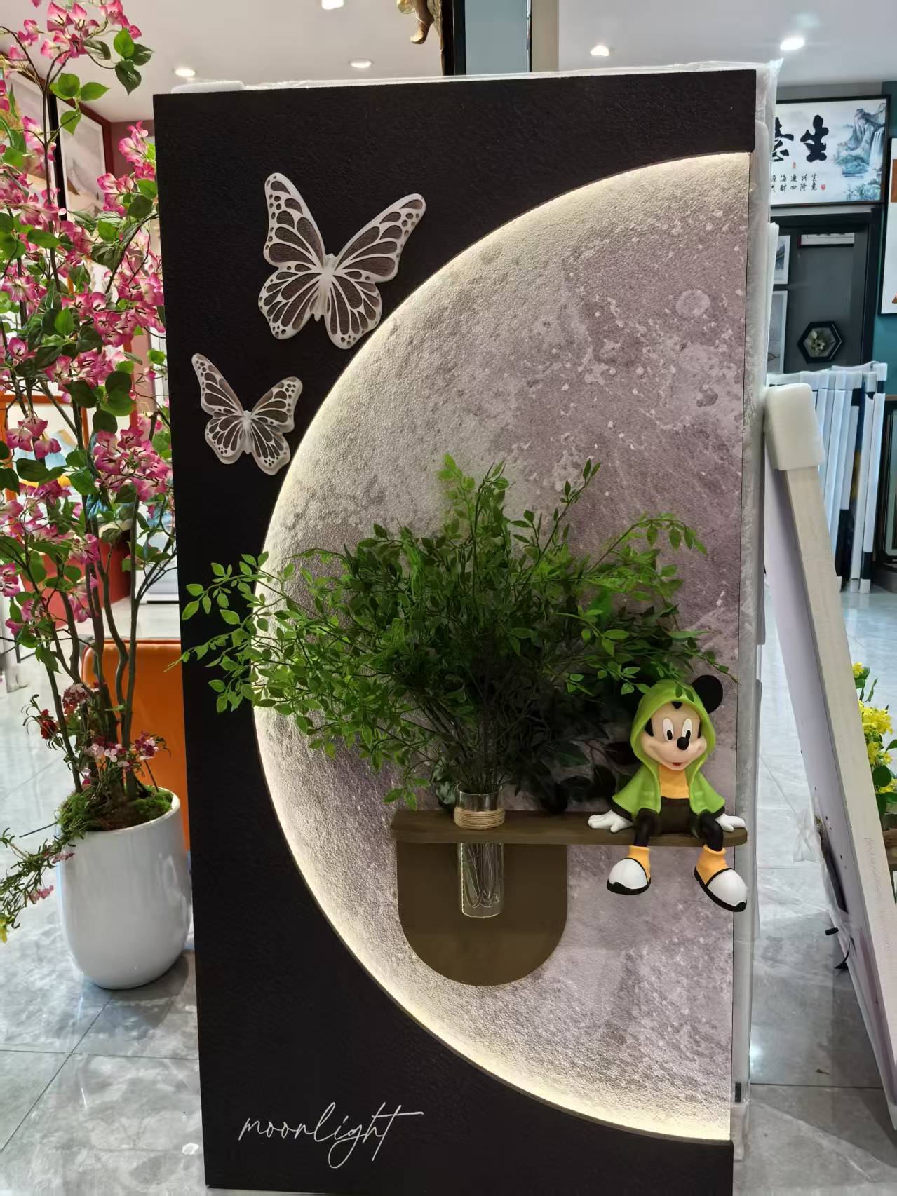 立体砂岩画声控灯光玄关画立体壁画客厅挂画走廊过道进门现代轻奢