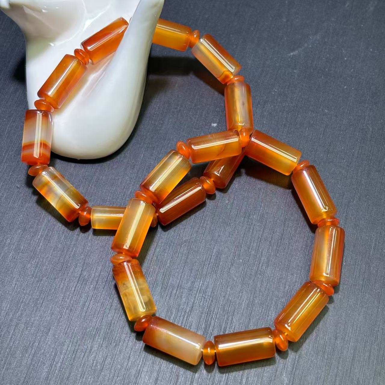 S8271-赤英章古玉绝玛瑙竹节手串-送礼佳品-多样性只发一件