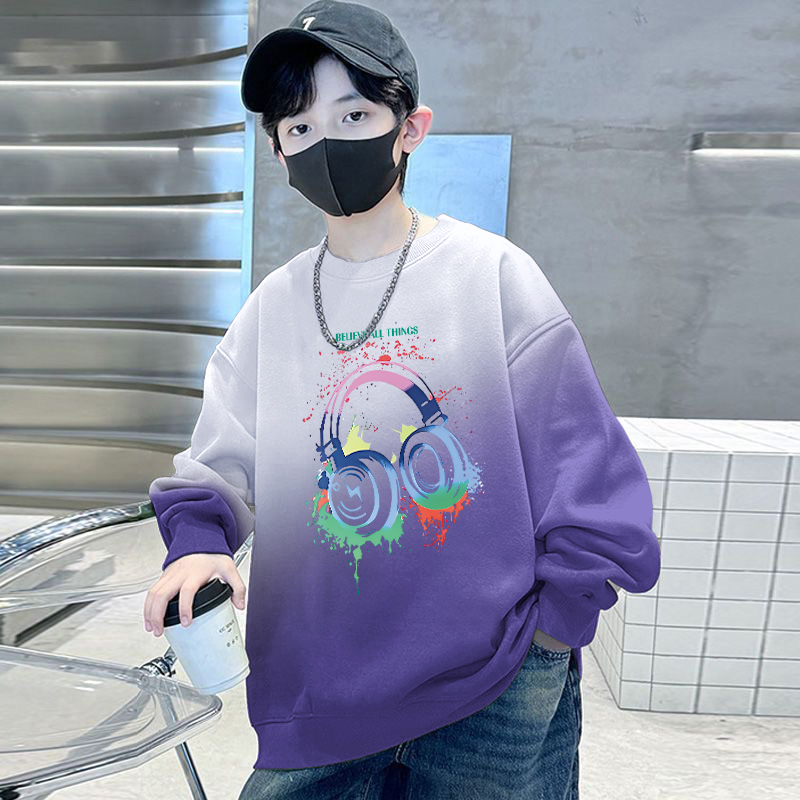 童装洋气春秋款秋季潮2025新款男孩卫衣秋装套头中大童上衣男童