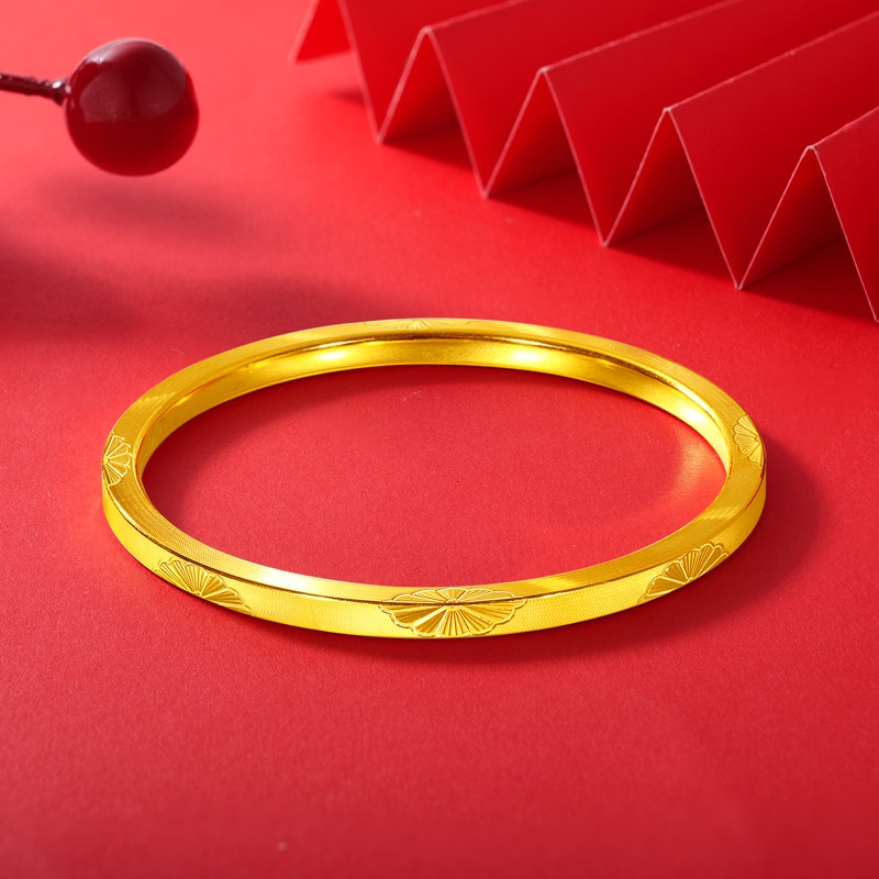 爱丽丝 足金 小雏菊手镯CNC工艺 足金999手镯