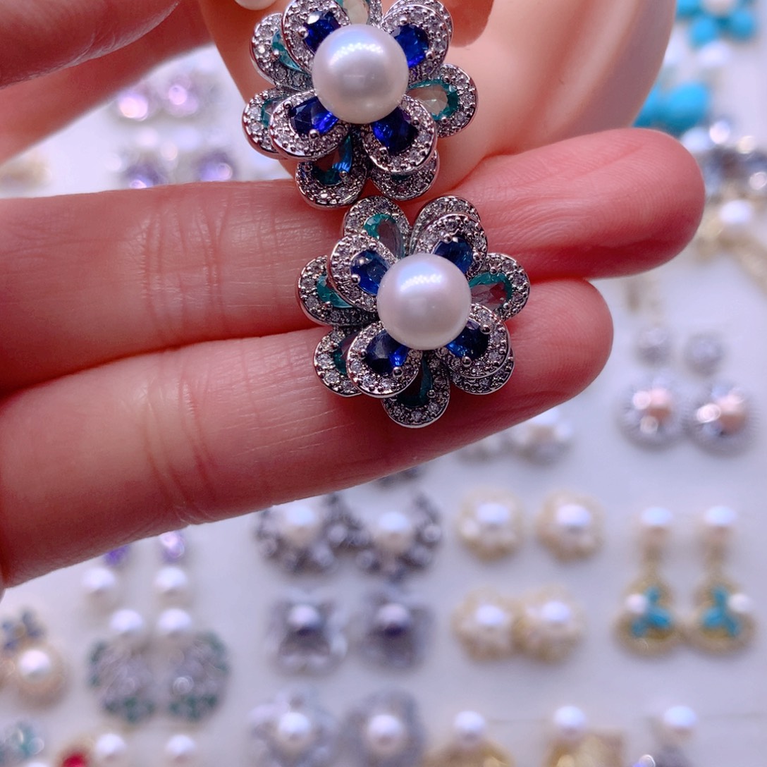 耳饰合金淡水珍珠