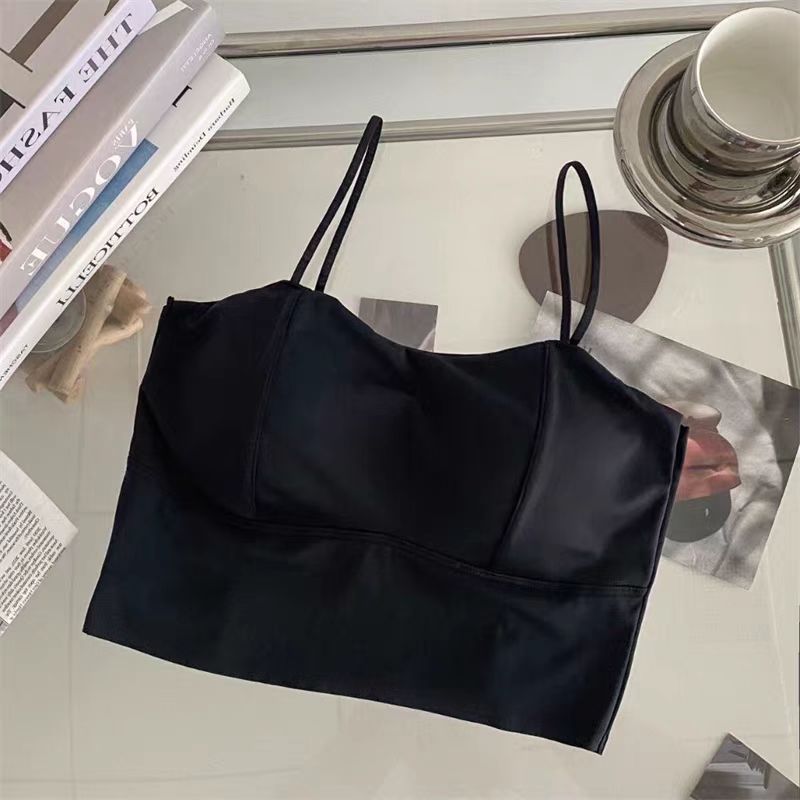 6233绝美美背吊带背心女夏季带胸垫文胸一体内衣内搭外穿短款上衣