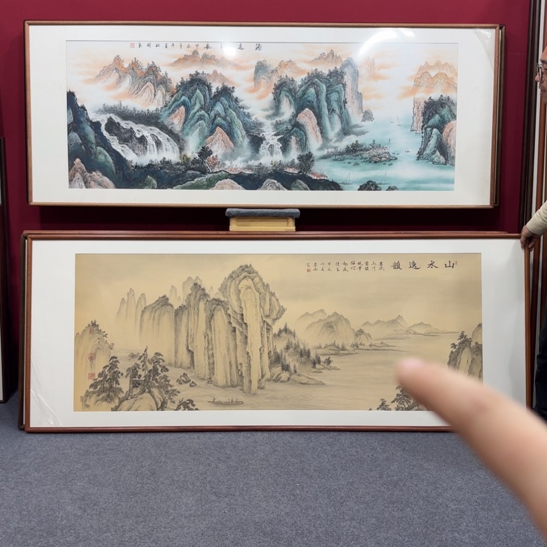 国画带框绘画210/80尺寸