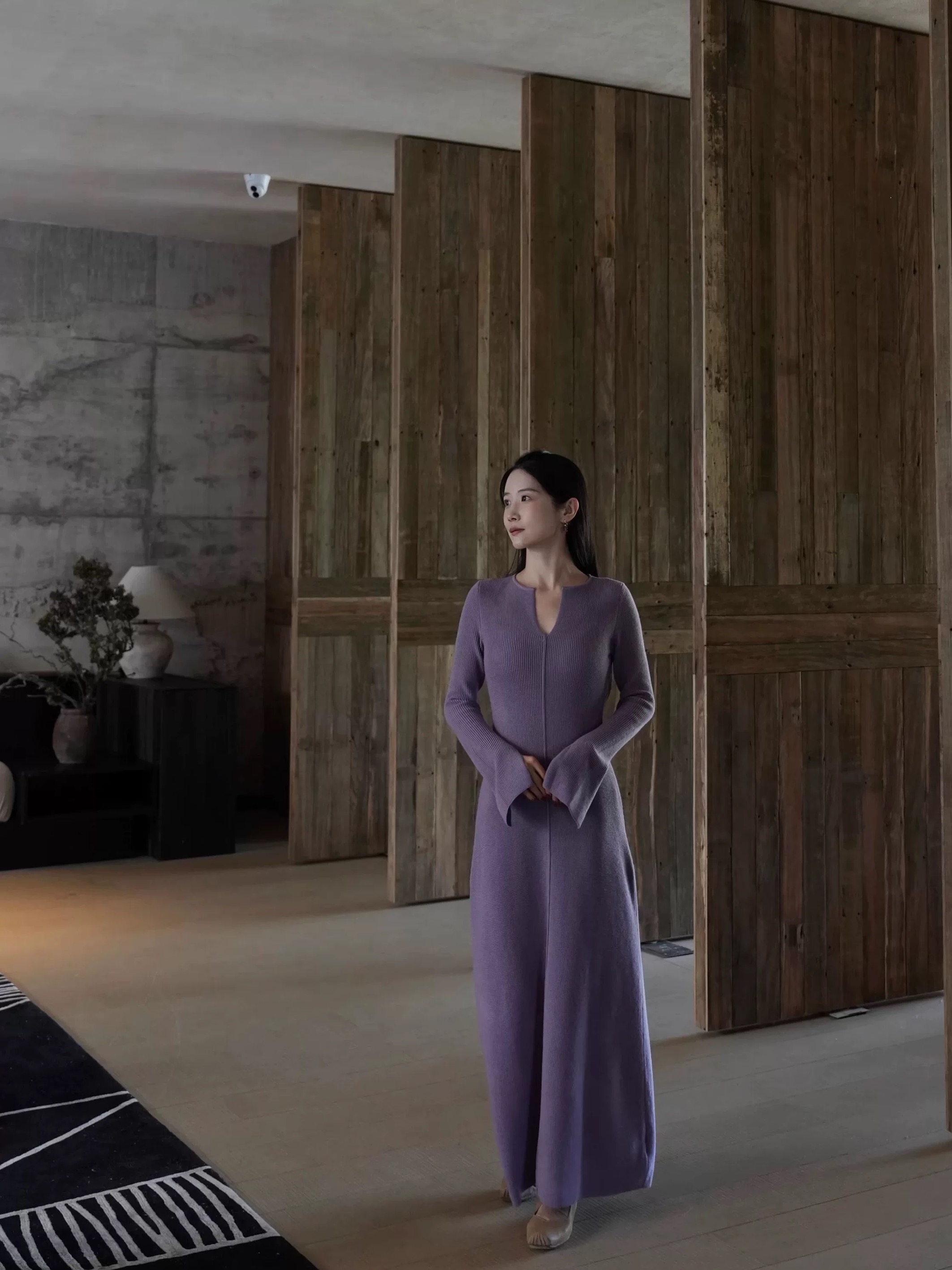 Hangsixiang.小爽【丁香紫】秋冬显瘦气质连衣裙111