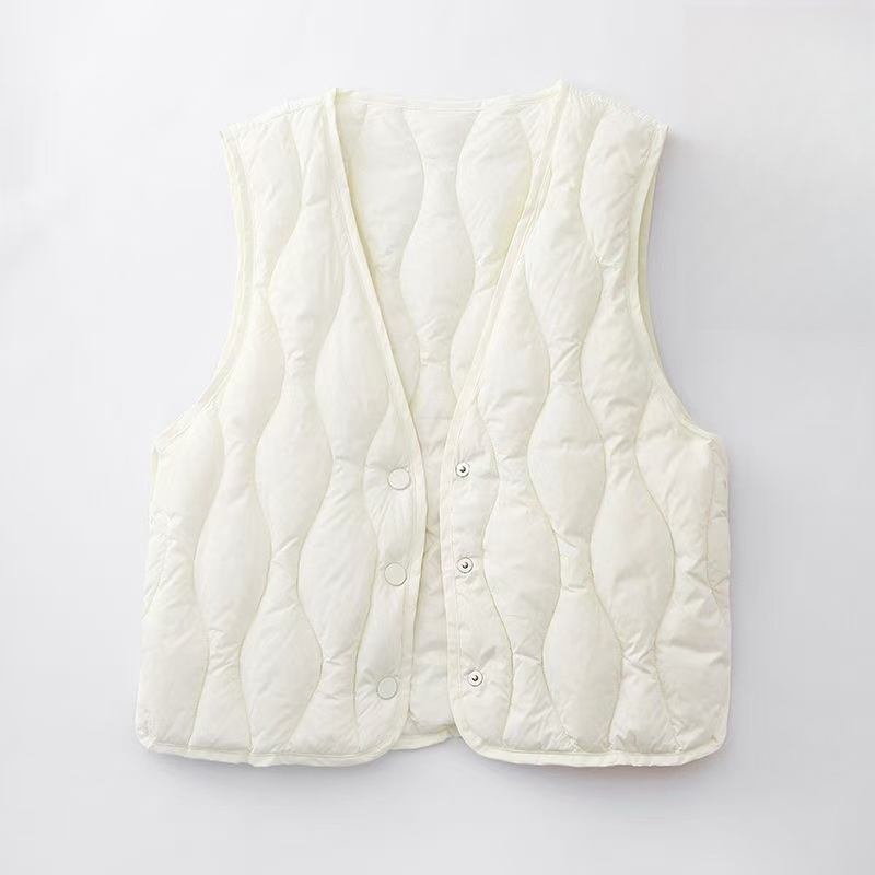 棉马甲女秋冬新款V领轻薄贴身内胆情侣打底内搭背心女棉马甲9#