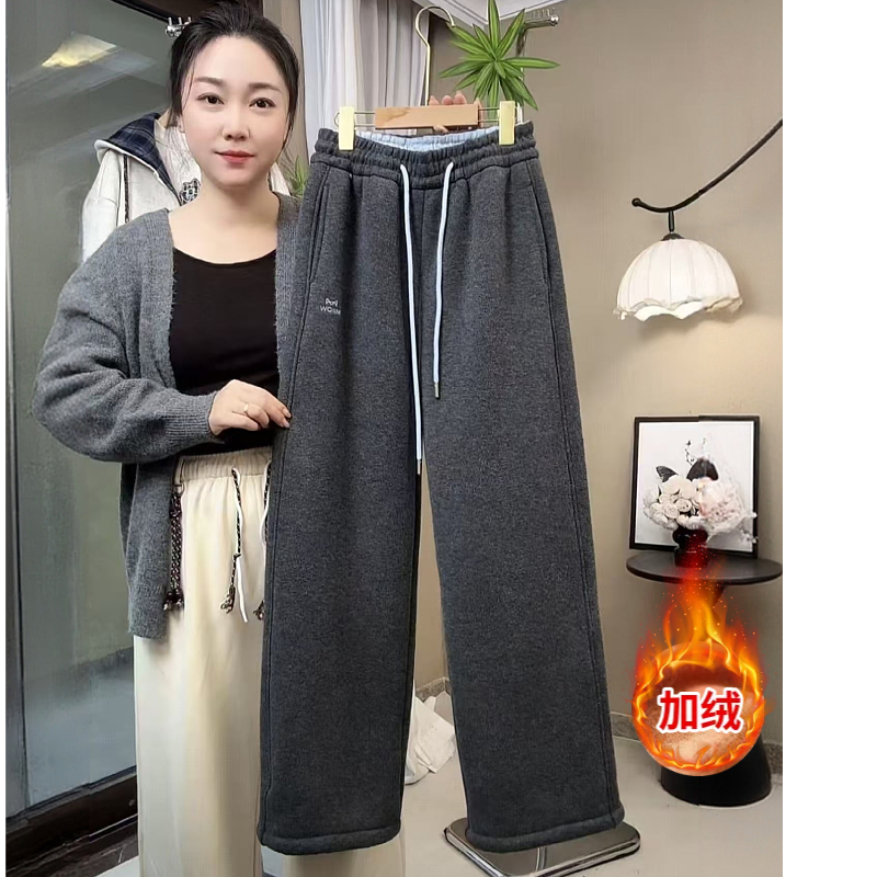 【葵花绒】高克重加厚绒一条过冬女童休闲长裤亲子保暖百搭直筒裤