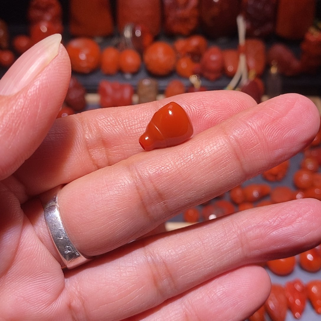 狂***峰南红玛瑙未镶嵌精工三通